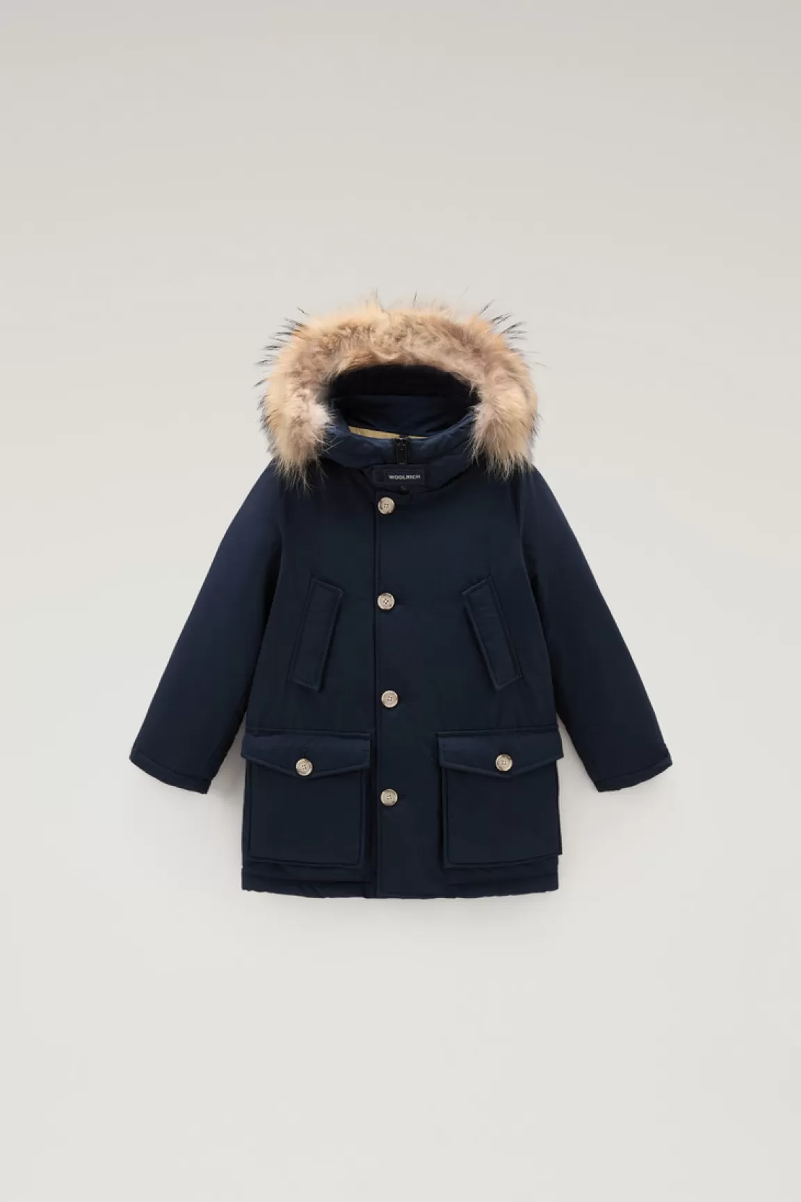 Bambino Woolrich Parka>Arctic Parka In Ramar Cloth Da Bambino Con Pelliccia Removibile
