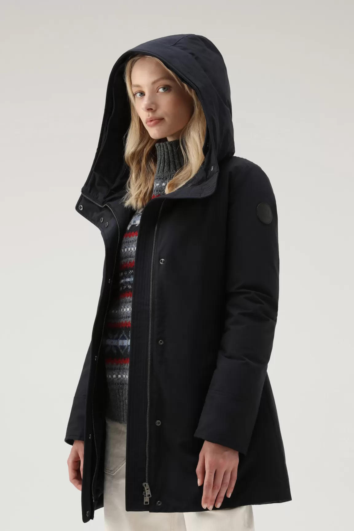Donna Woolrich Parka>Boulder Parka In Ramar Cloth Con Cappuccio E Collo Removibile In Pelliccia Sintetica