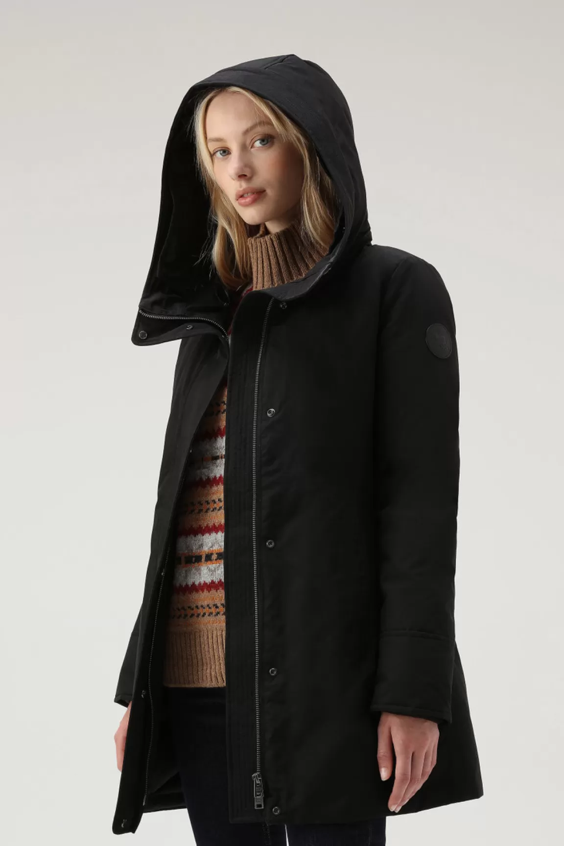 Donna Woolrich Parka>Boulder Parka In Ramar Cloth Con Cappuccio E Collo Removibile In Pelliccia Sintetica