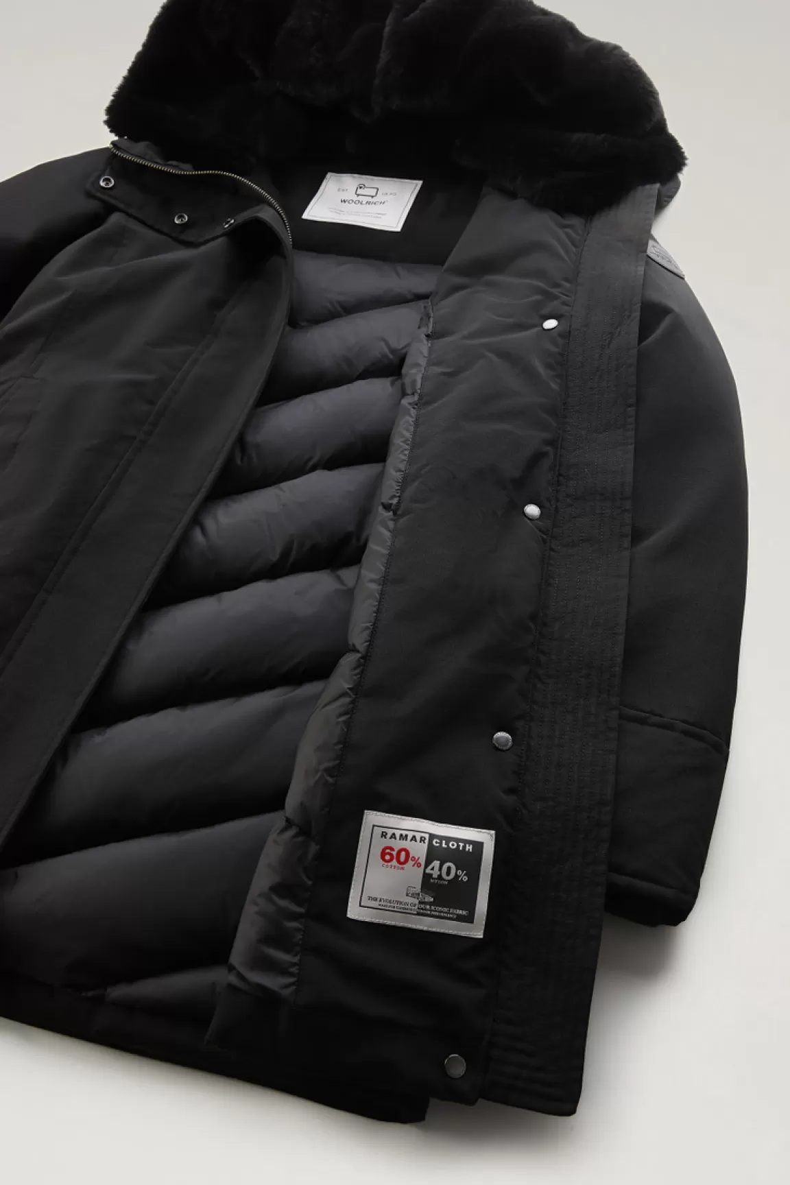 Donna Woolrich Parka>Boulder Parka In Ramar Cloth Con Cappuccio E Collo Removibile In Pelliccia Sintetica