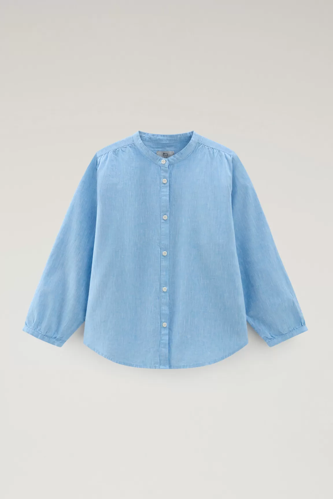 Donna Woolrich Camicie e giacche a camicia>Camicia Alla Coreana In Misto Lino E Cotone