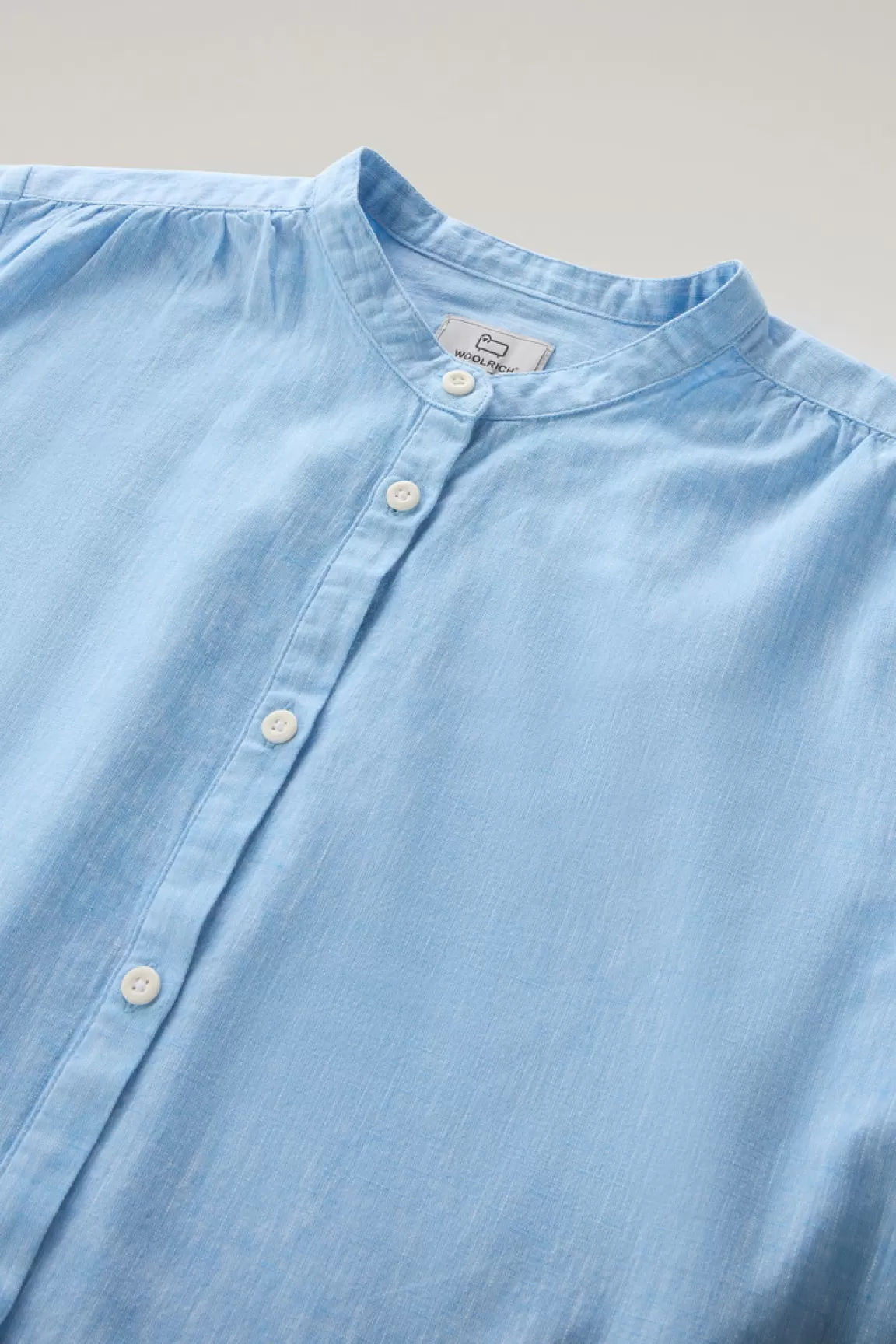 Donna Woolrich Camicie e giacche a camicia>Camicia Alla Coreana In Misto Lino E Cotone