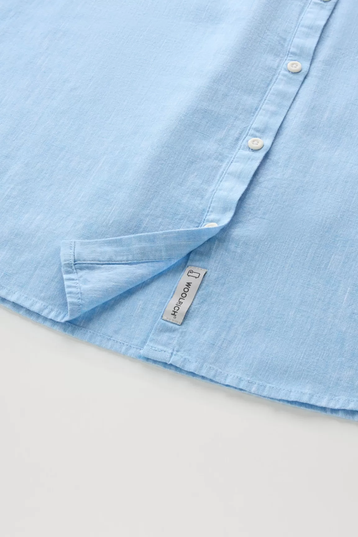 Donna Woolrich Camicie e giacche a camicia>Camicia Alla Coreana In Misto Lino E Cotone