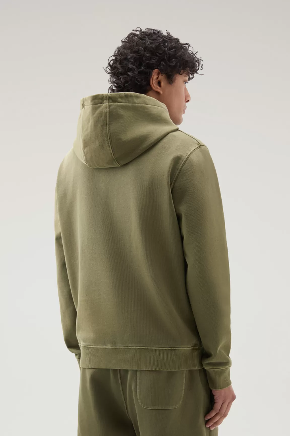 Uomo Woolrich Felpe>Felpa 1830 Tinta In Capo In Puro Cotone Con Cappucccio