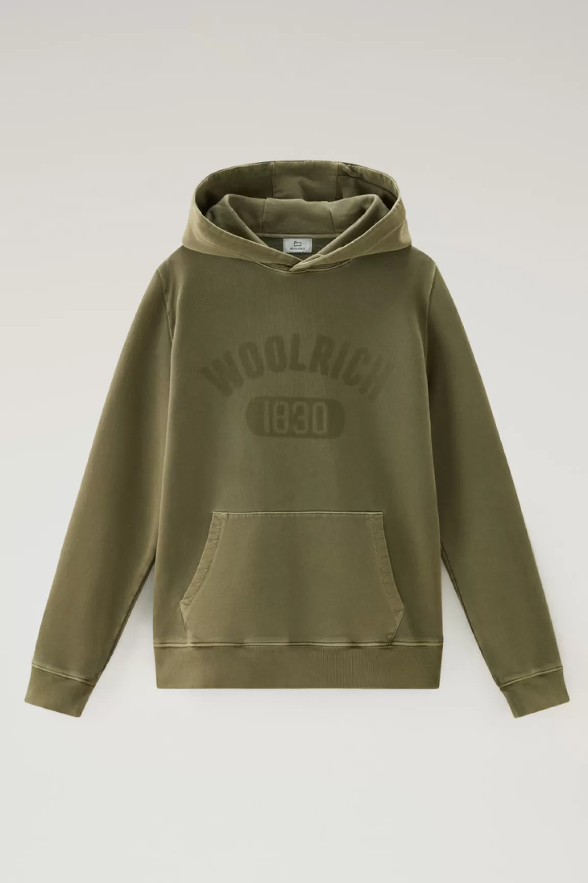 Uomo Woolrich Felpe>Felpa 1830 Tinta In Capo In Puro Cotone Con Cappucccio