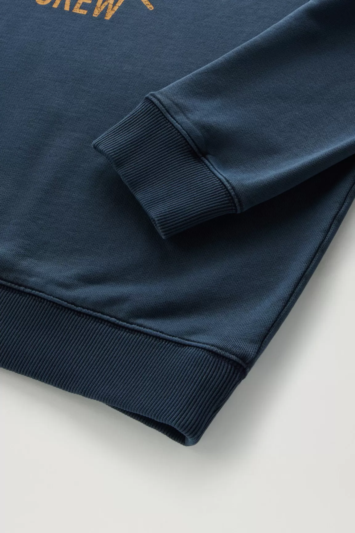 Uomo Woolrich Felpe>Felpa Girocollo Tinta In Capo In Puro Cotone Con Stampa