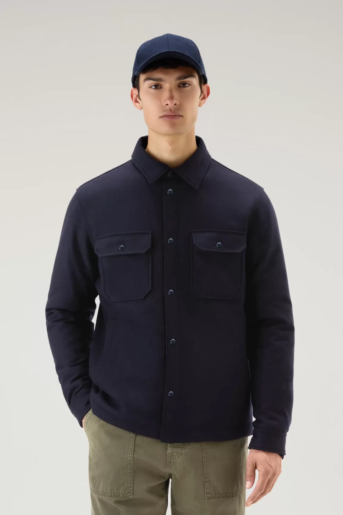 Uomo Woolrich Giacche a camicia | Giacche>Giacca A Camicia Imbottita Alaskan In Misto Lana Italiana Riciclata