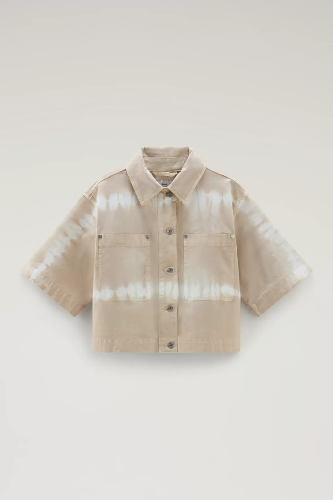 Donna Woolrich Camicie e giacche a camicia>Giacca A Camicia Tinta In Capo In Twill Di Cotone Elasticizzato