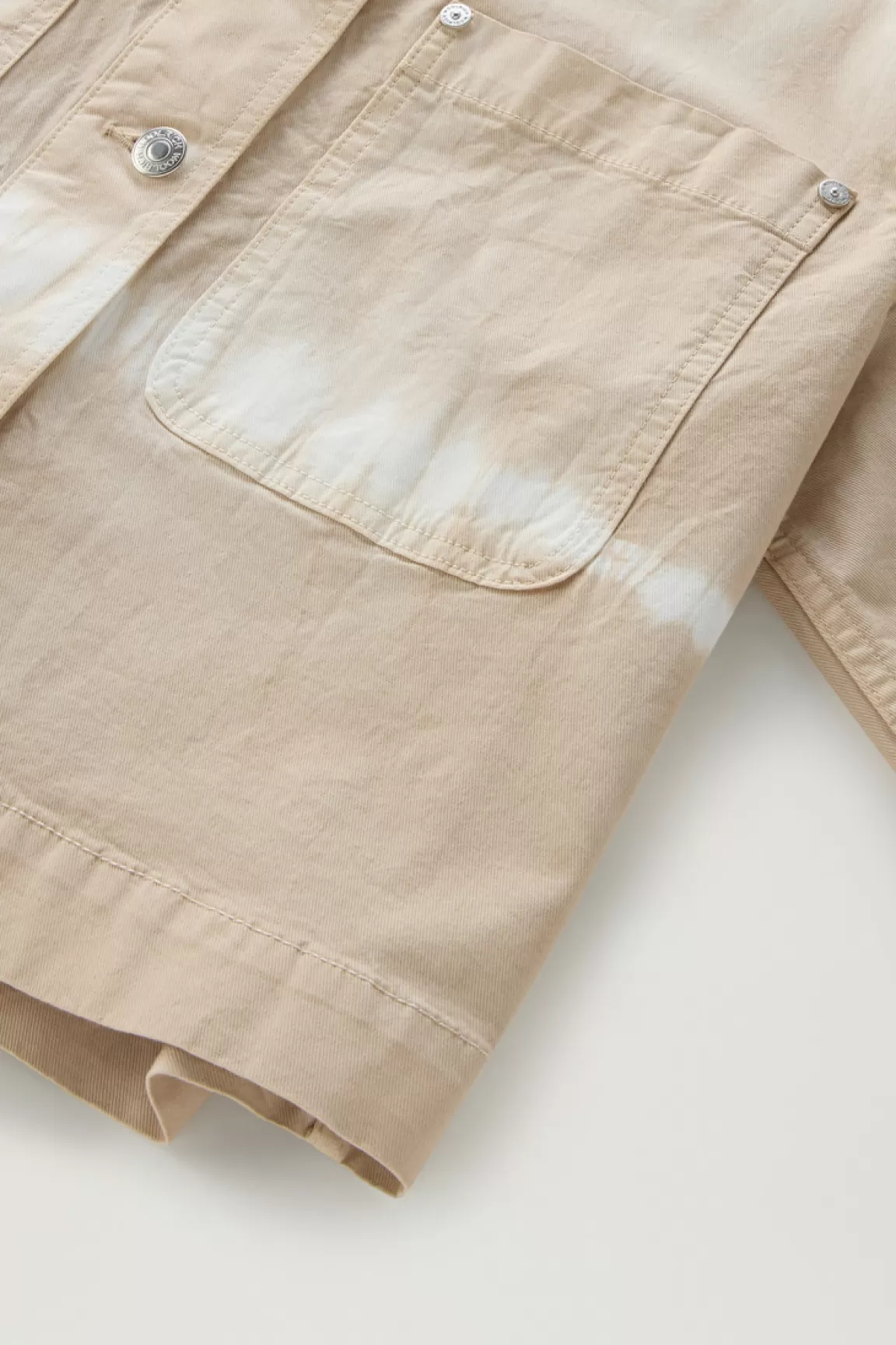 Donna Woolrich Camicie e giacche a camicia>Giacca A Camicia Tinta In Capo In Twill Di Cotone Elasticizzato
