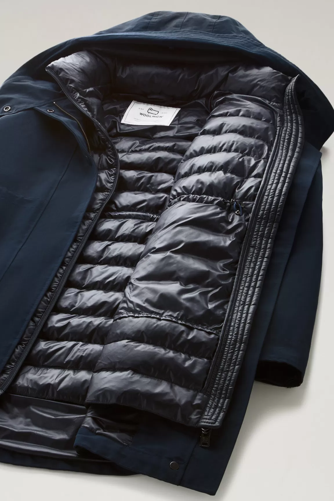 Donna Woolrich Parka>Military Parka 3 In 1 In Ramar Cloth Con Giacca Trapuntata Removibile