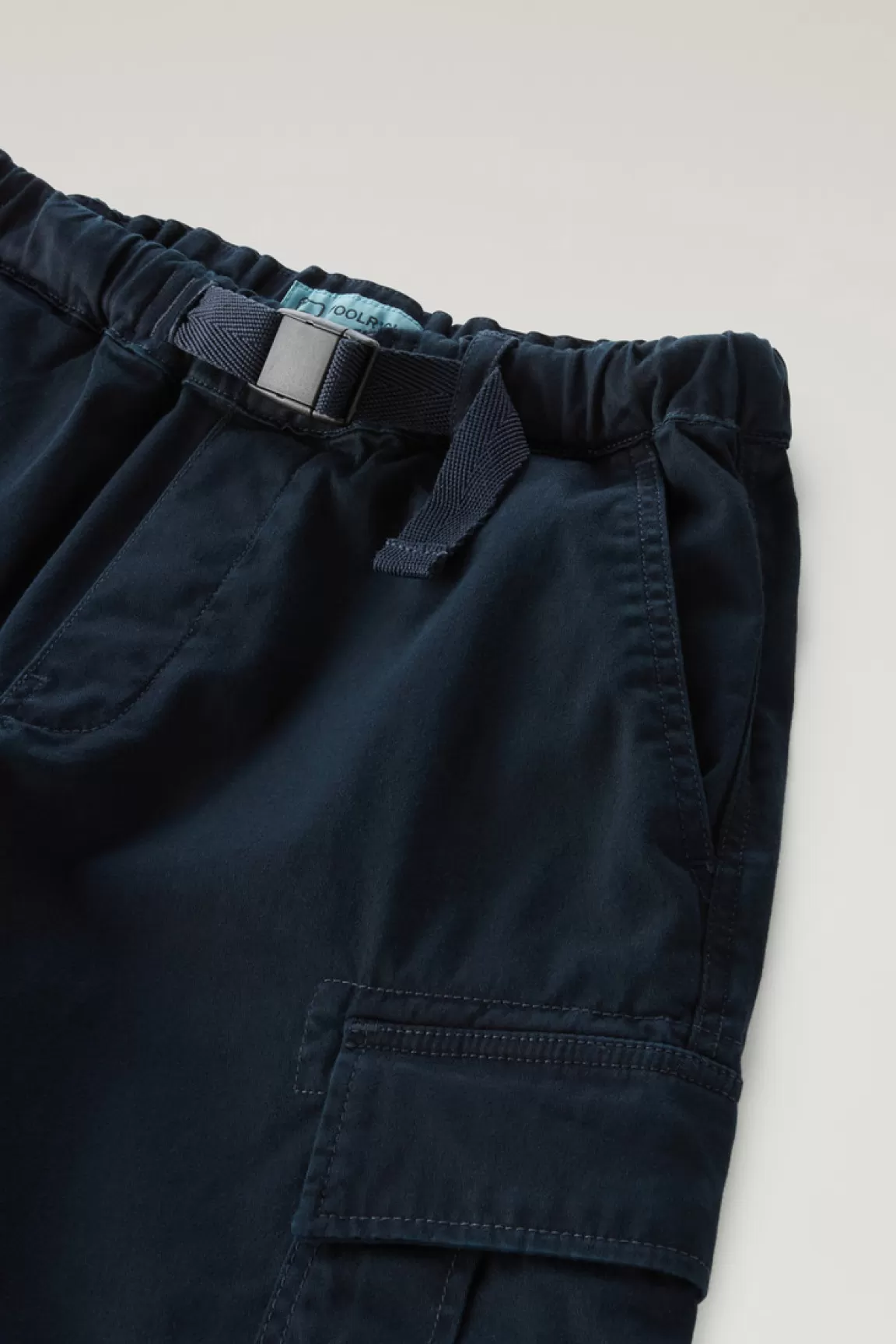 Bambino Woolrich Abbigliamento>Pantaloncini Cargo Da Bambino Tinti In Capo In Cotone Elasticizzato