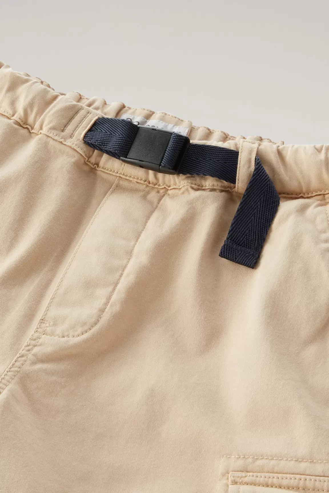 Bambino Woolrich Abbigliamento>Pantaloncini Cargo Da Bambino Tinti In Capo In Cotone Elasticizzato