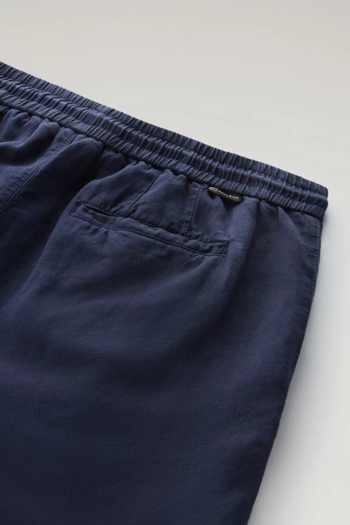 Uomo Woolrich Pantaloni e pantaloncini>Pantaloni Cargo In Misto Cotone E Lino Tinti In Capo