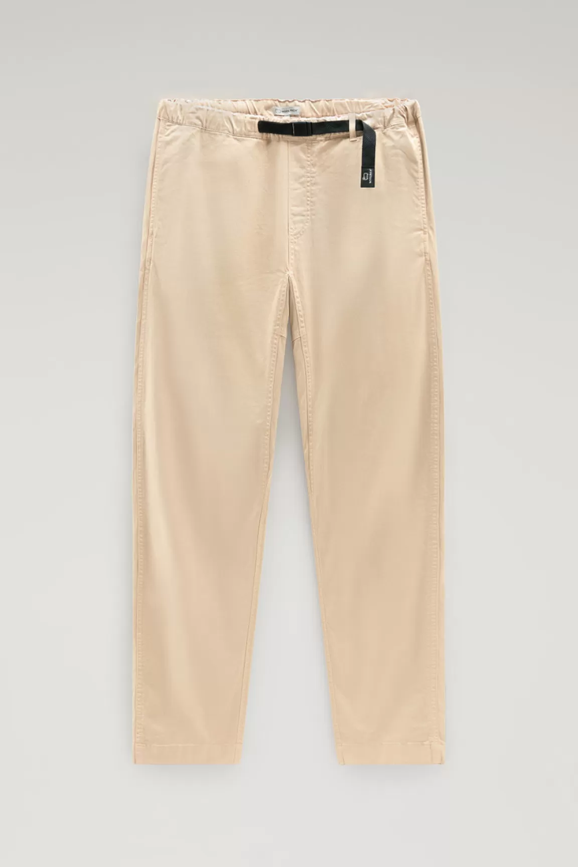 Uomo Woolrich Pantaloni e pantaloncini>Pantaloni Chino Tinti In Capo In Cotone Elasticizzato Con Cintura In Nylon