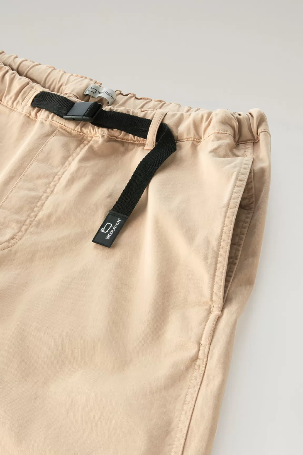 Uomo Woolrich Pantaloni e pantaloncini>Pantaloni Chino Tinti In Capo In Cotone Elasticizzato Con Cintura In Nylon