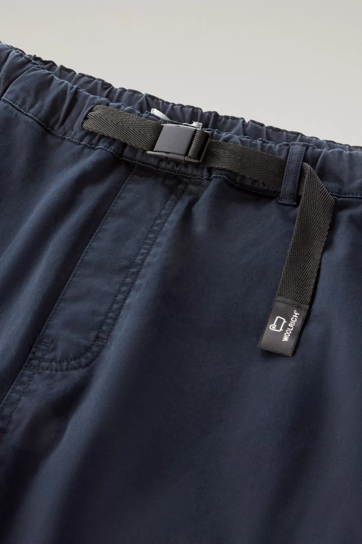 Uomo Woolrich Pantaloni e pantaloncini>Pantaloni Chino Tinti In Capo In Cotone Elasticizzato Con Cintura In Nylon