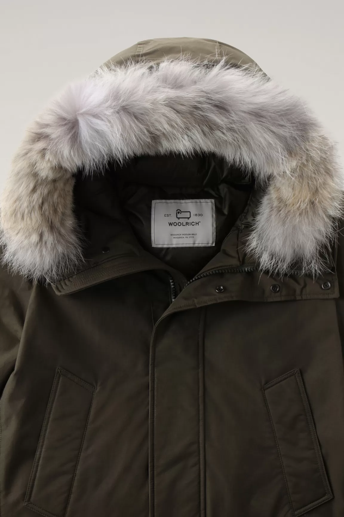 Uomo Woolrich Parka>Polar Parka In Ramar Cloth Con Collo Alto E Bordo In Pelliccia