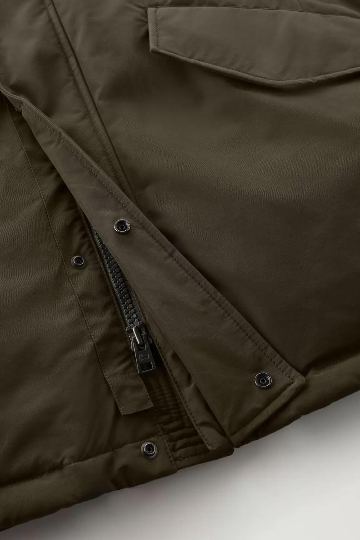 Uomo Woolrich Parka>Polar Parka In Ramar Cloth Con Collo Alto E Bordo In Pelliccia