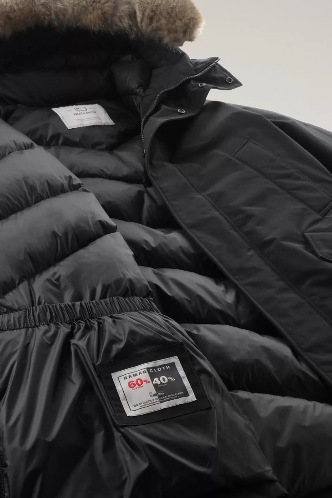Uomo Woolrich Parka>Polar Parka In Ramar Cloth Con Collo Alto E Bordo In Pelliccia
