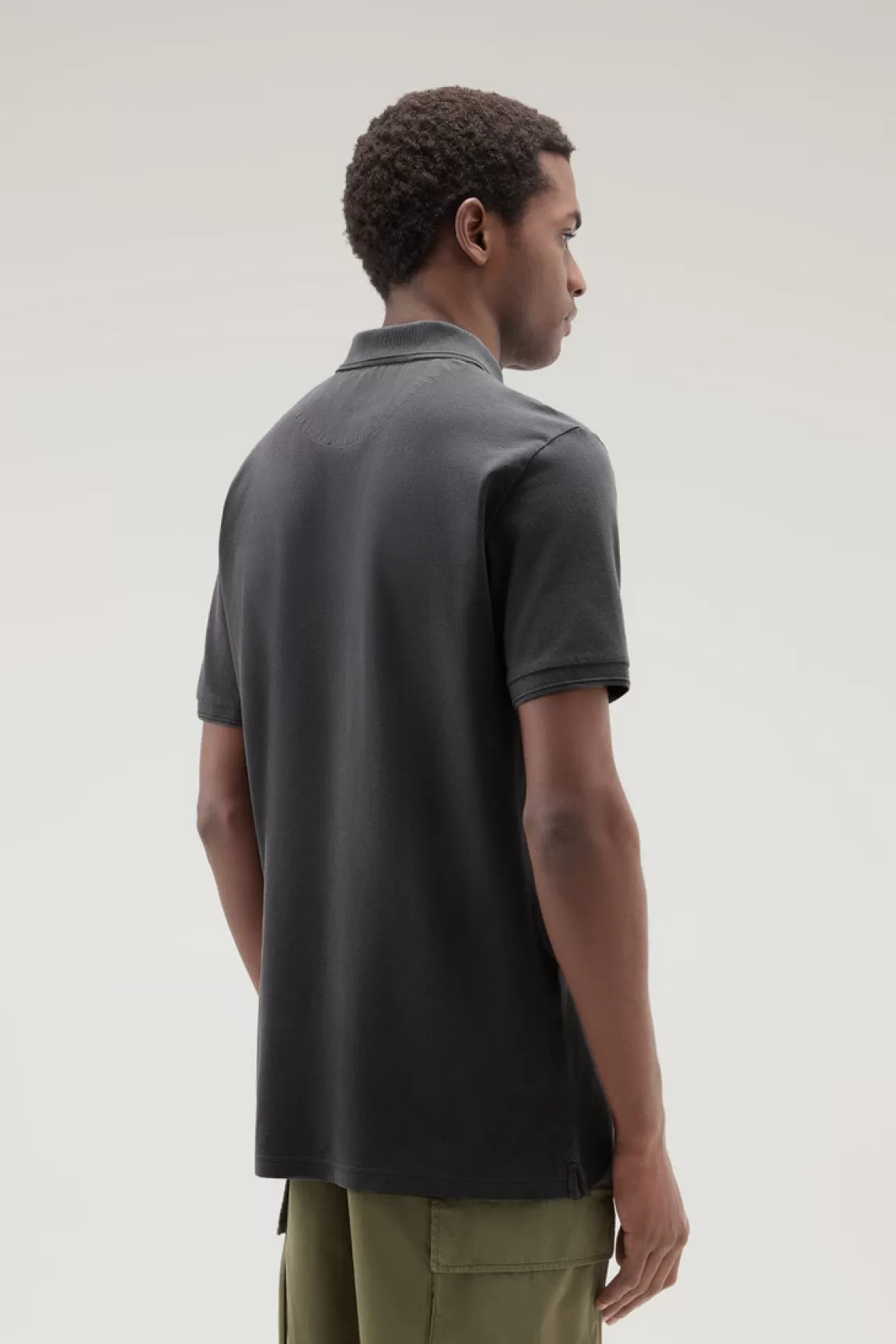 Uomo Woolrich Polo>Polo Mackinack Tinta In Capo In Piqué Di Cotone Elasticizzato
