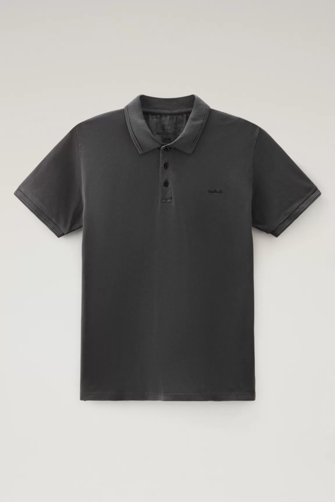Uomo Woolrich Polo>Polo Mackinack Tinta In Capo In Piqué Di Cotone Elasticizzato