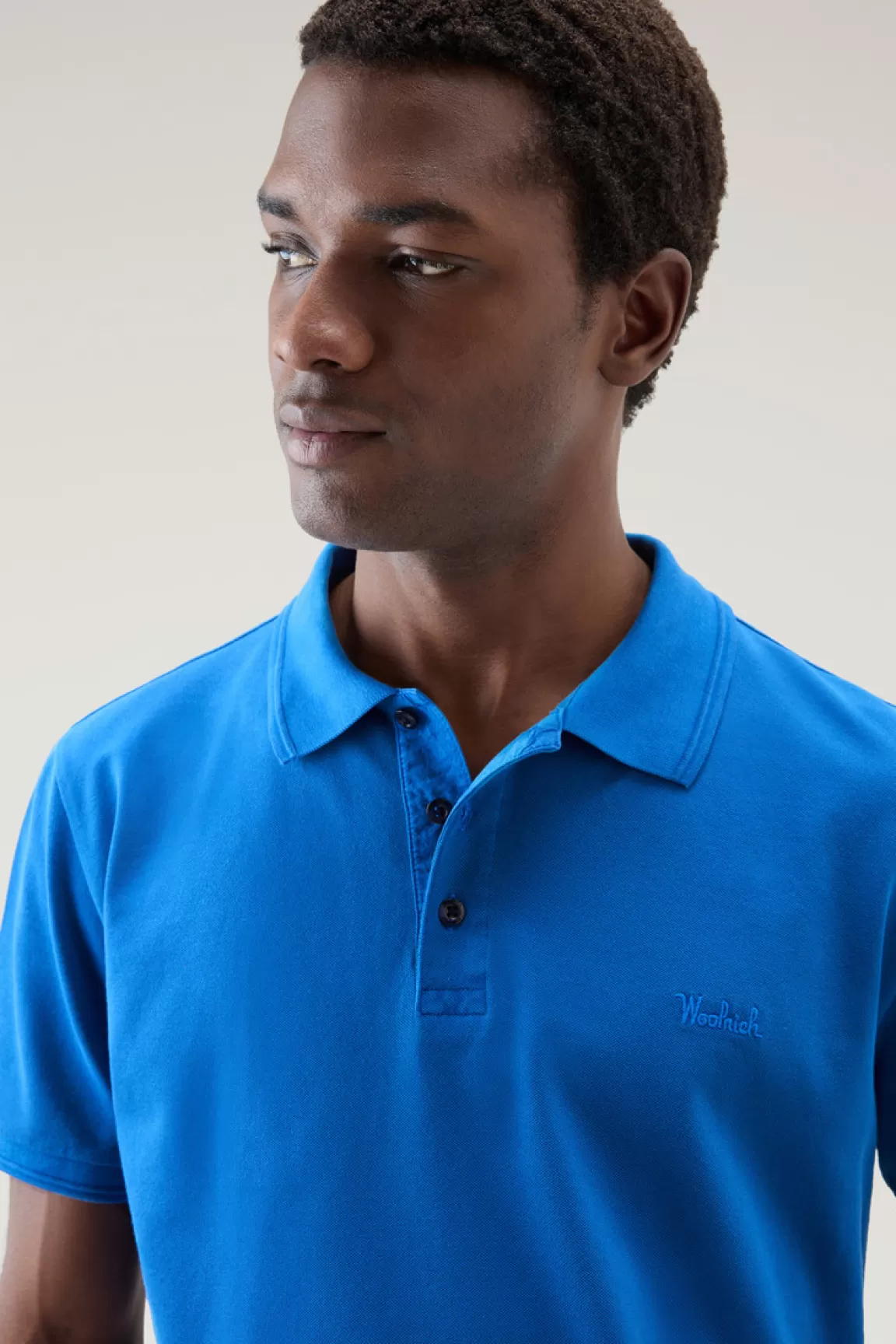 Uomo Woolrich Polo>Polo Mackinack Tinta In Capo In Piqué Di Cotone Elasticizzato