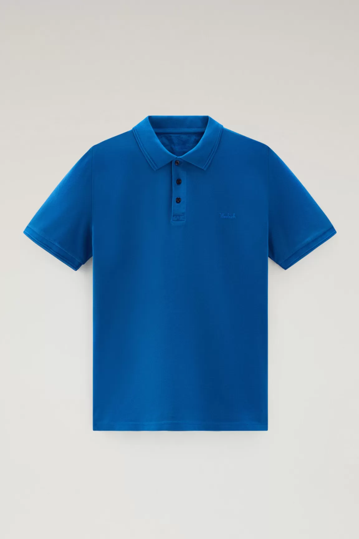 Uomo Woolrich Polo>Polo Mackinack Tinta In Capo In Piqué Di Cotone Elasticizzato