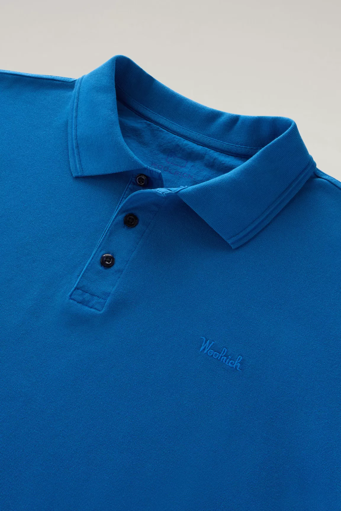 Uomo Woolrich Polo>Polo Mackinack Tinta In Capo In Piqué Di Cotone Elasticizzato