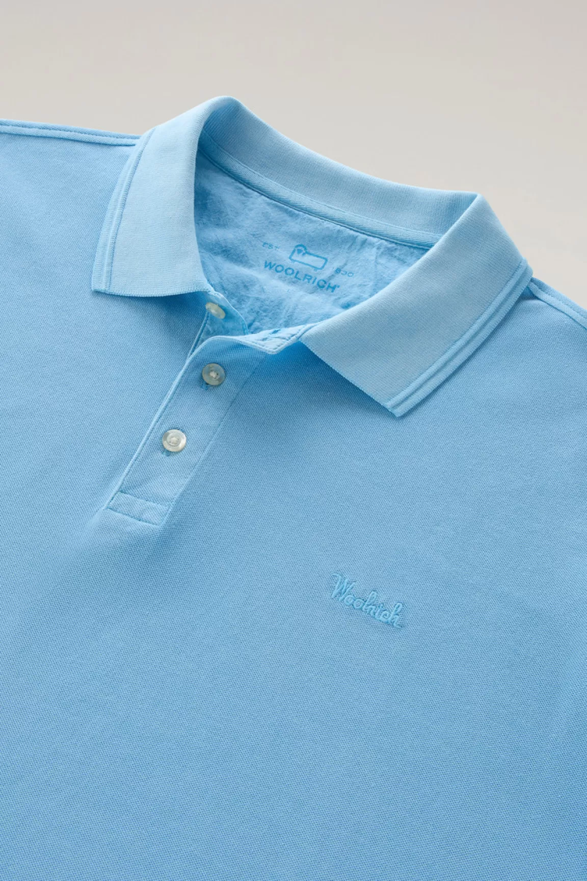 Uomo Woolrich Polo>Polo Mackinack Tinta In Capo In Piqué Di Cotone Elasticizzato