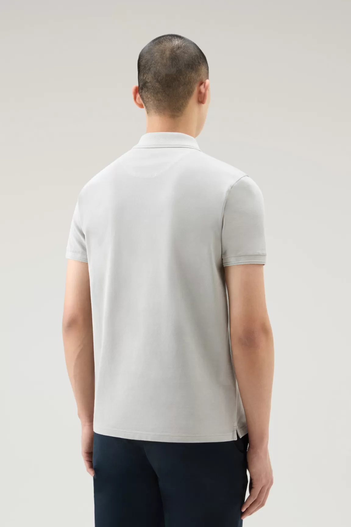 Uomo Woolrich Polo>Polo Mackinack Tinta In Capo In Piqué Di Cotone Elasticizzato