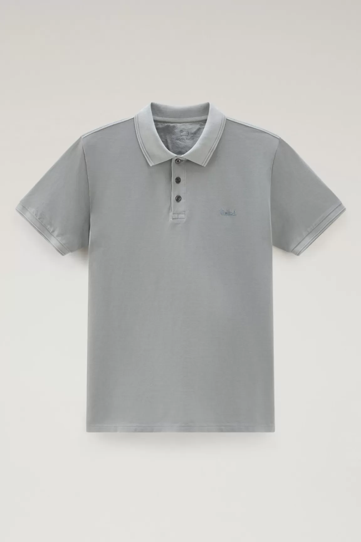 Uomo Woolrich Polo>Polo Mackinack Tinta In Capo In Piqué Di Cotone Elasticizzato