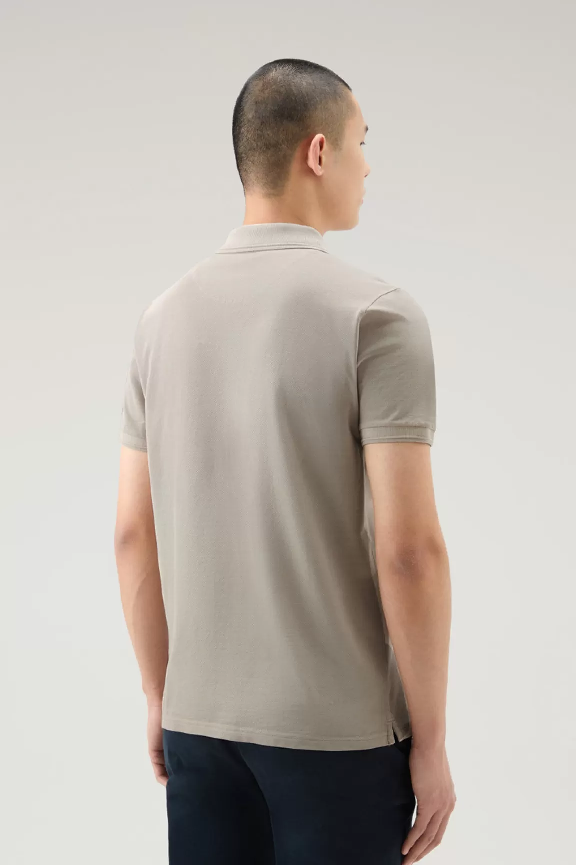 Uomo Woolrich Polo>Polo Mackinack Tinta In Capo In Piqué Di Cotone Elasticizzato