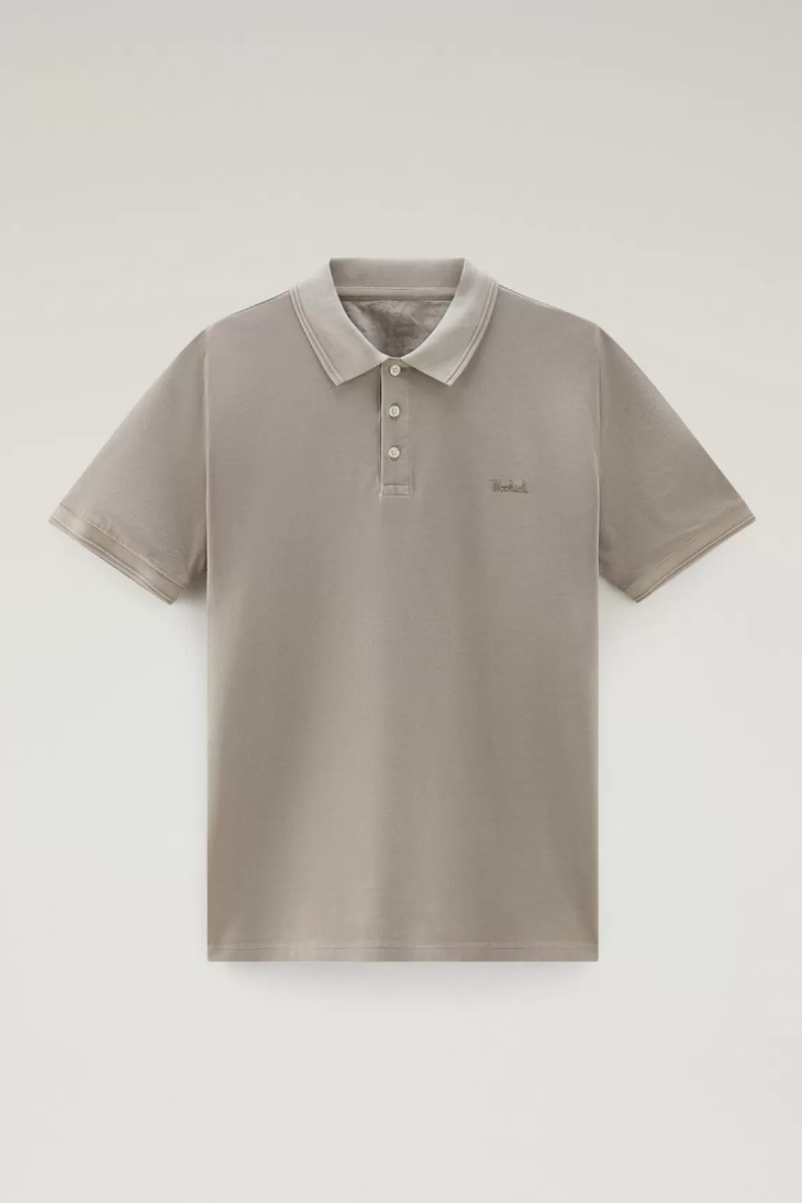 Uomo Woolrich Polo>Polo Mackinack Tinta In Capo In Piqué Di Cotone Elasticizzato