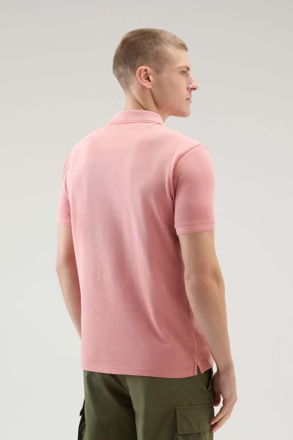 Uomo Woolrich Polo>Polo Mackinack Tinta In Capo In Piqué Di Cotone Elasticizzato
