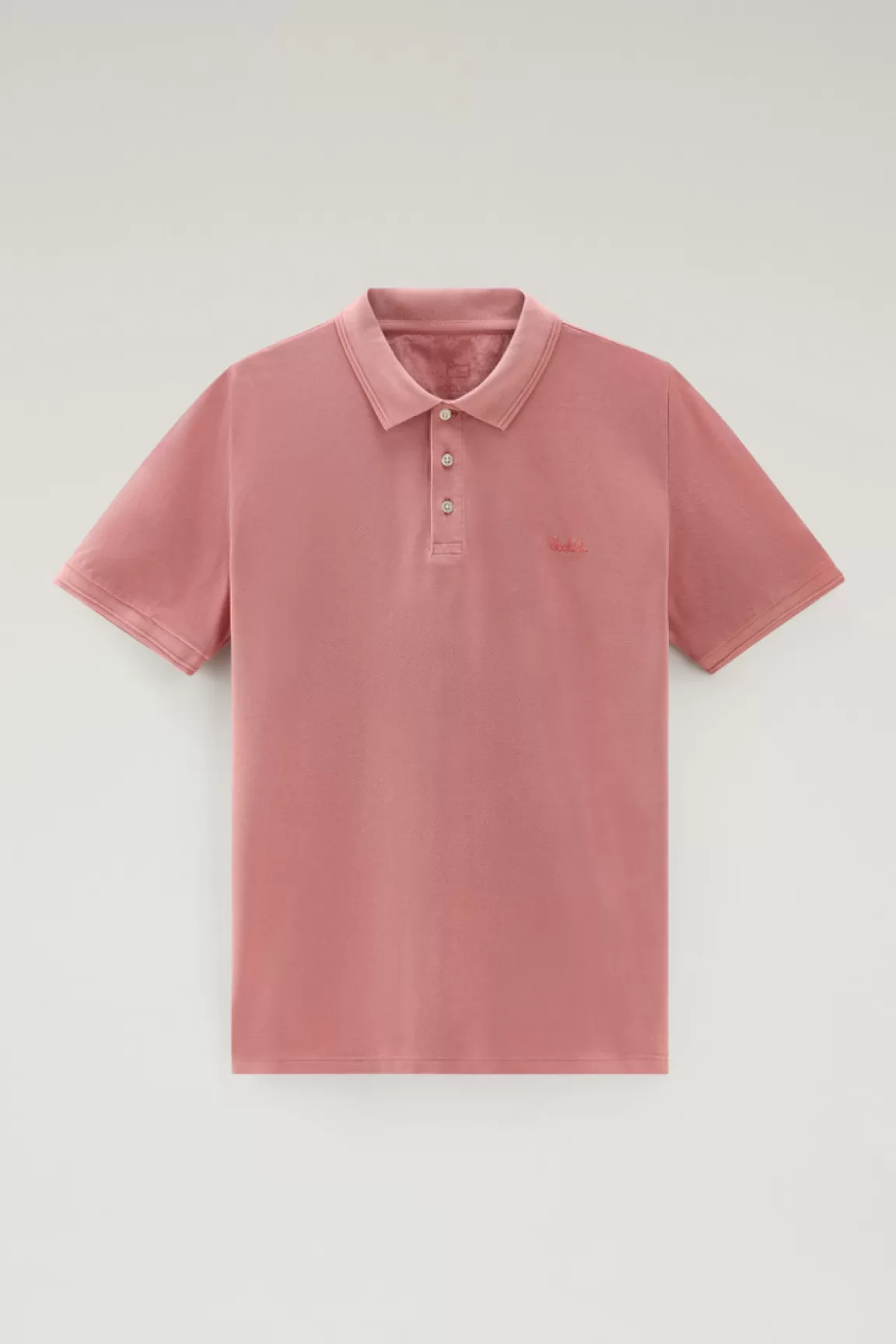 Uomo Woolrich Polo>Polo Mackinack Tinta In Capo In Piqué Di Cotone Elasticizzato