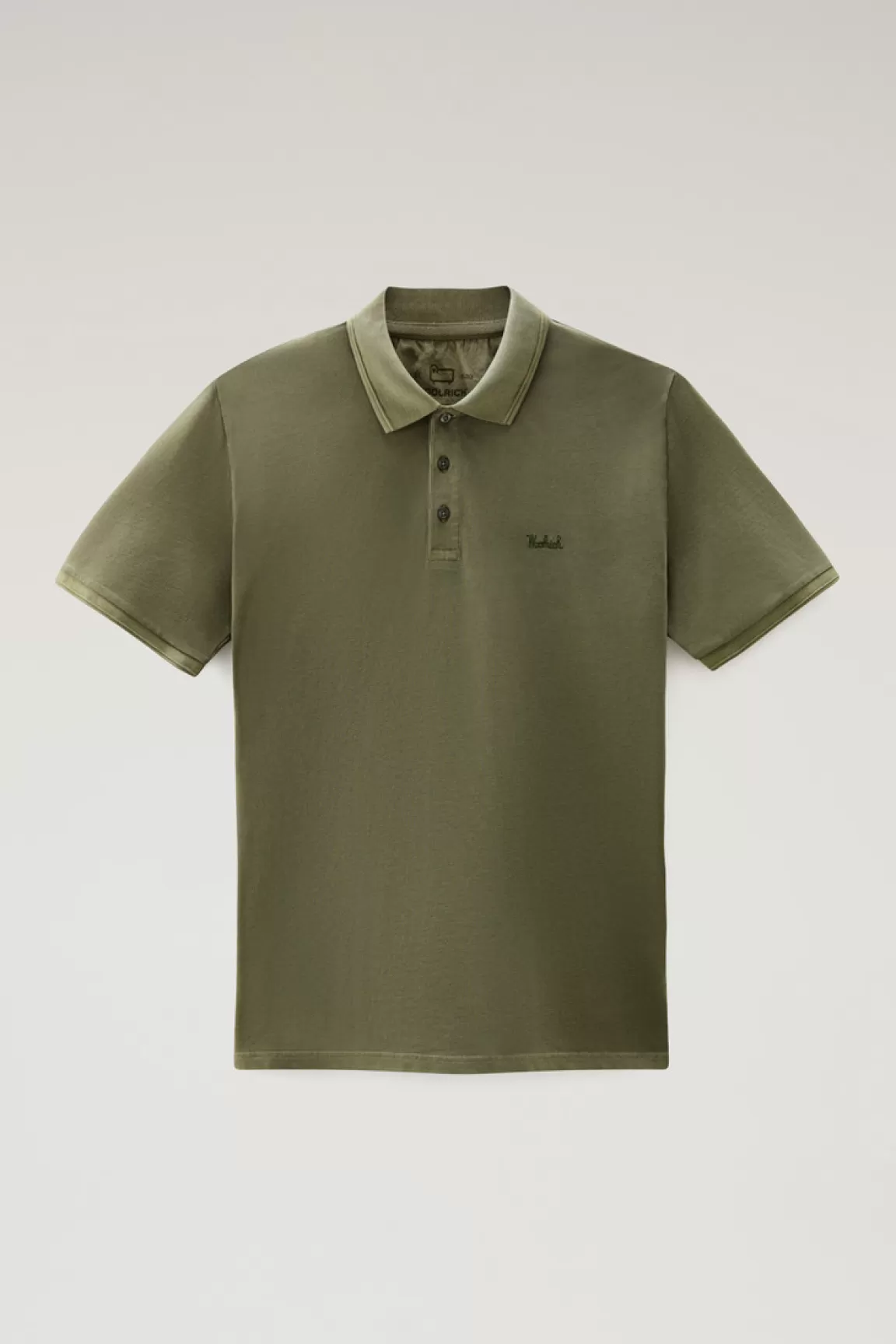 Uomo Woolrich Polo>Polo Mackinack Tinta In Capo In Piqué Di Cotone Elasticizzato