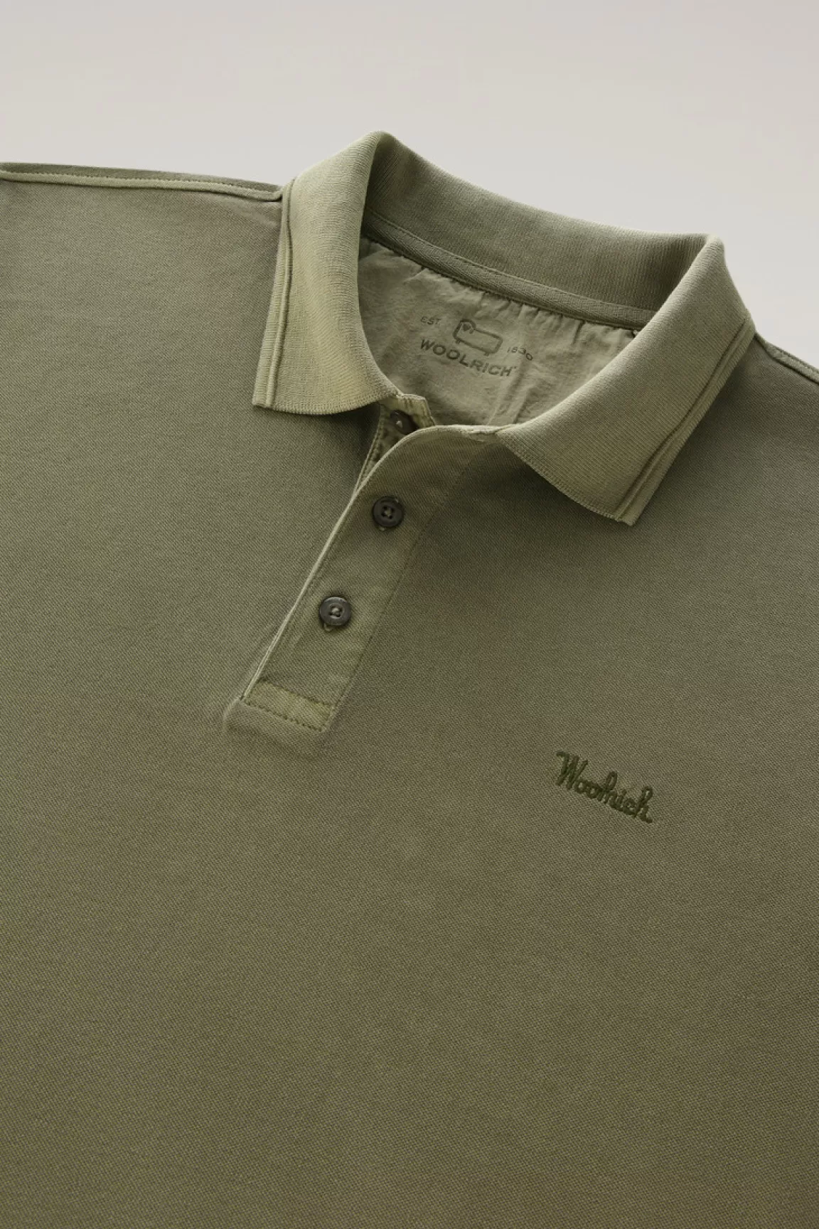 Uomo Woolrich Polo>Polo Mackinack Tinta In Capo In Piqué Di Cotone Elasticizzato