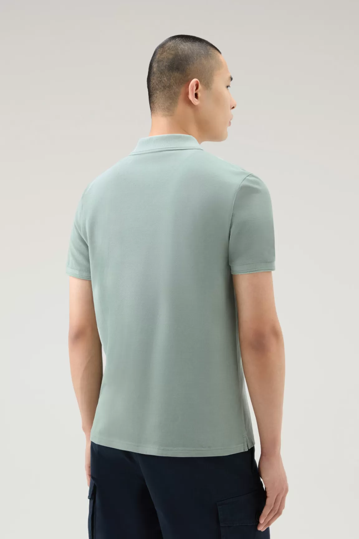 Uomo Woolrich Polo>Polo Mackinack Tinta In Capo In Piqué Di Cotone Elasticizzato