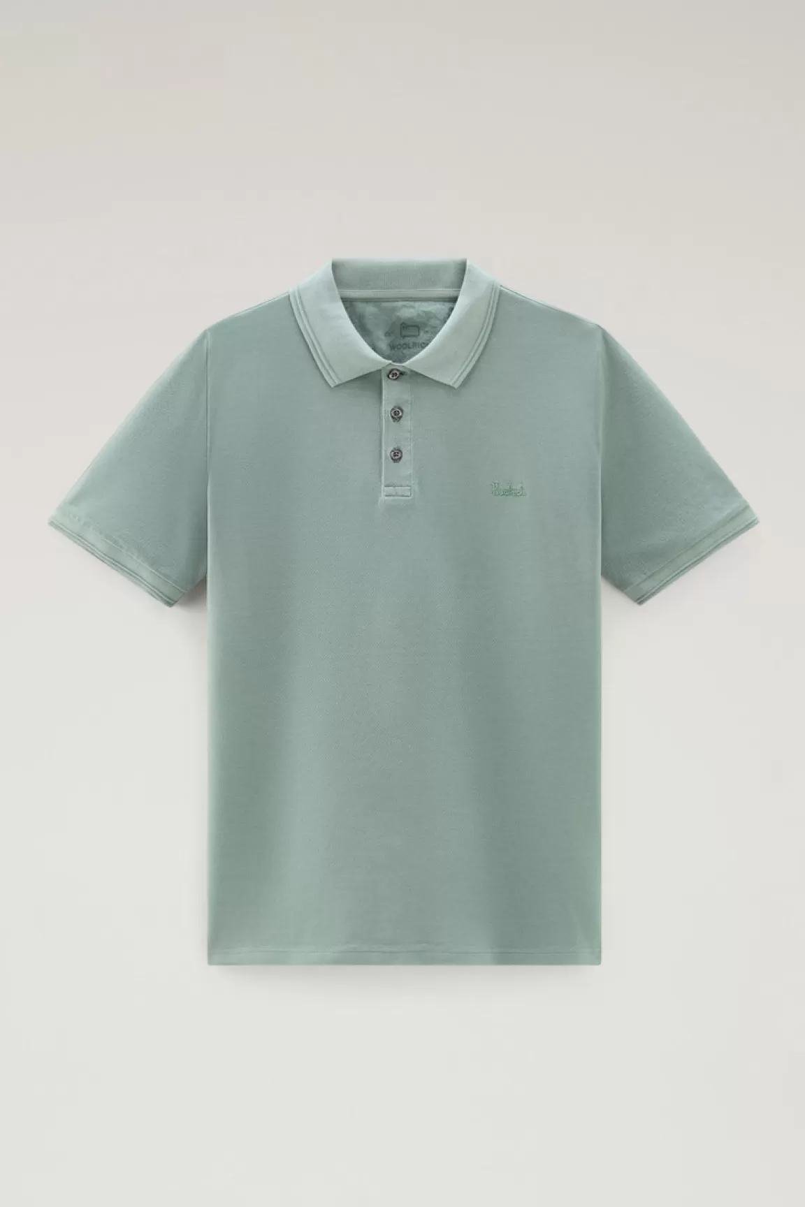 Uomo Woolrich Polo>Polo Mackinack Tinta In Capo In Piqué Di Cotone Elasticizzato