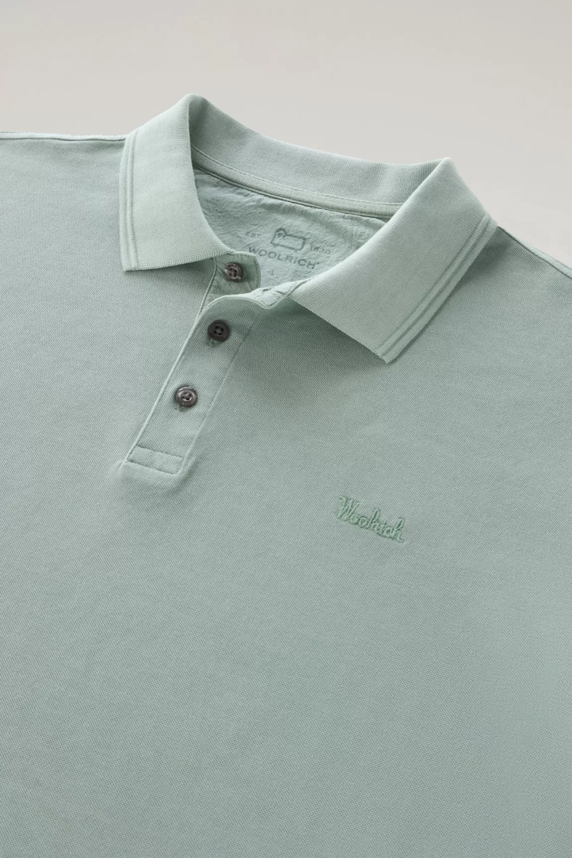 Uomo Woolrich Polo>Polo Mackinack Tinta In Capo In Piqué Di Cotone Elasticizzato