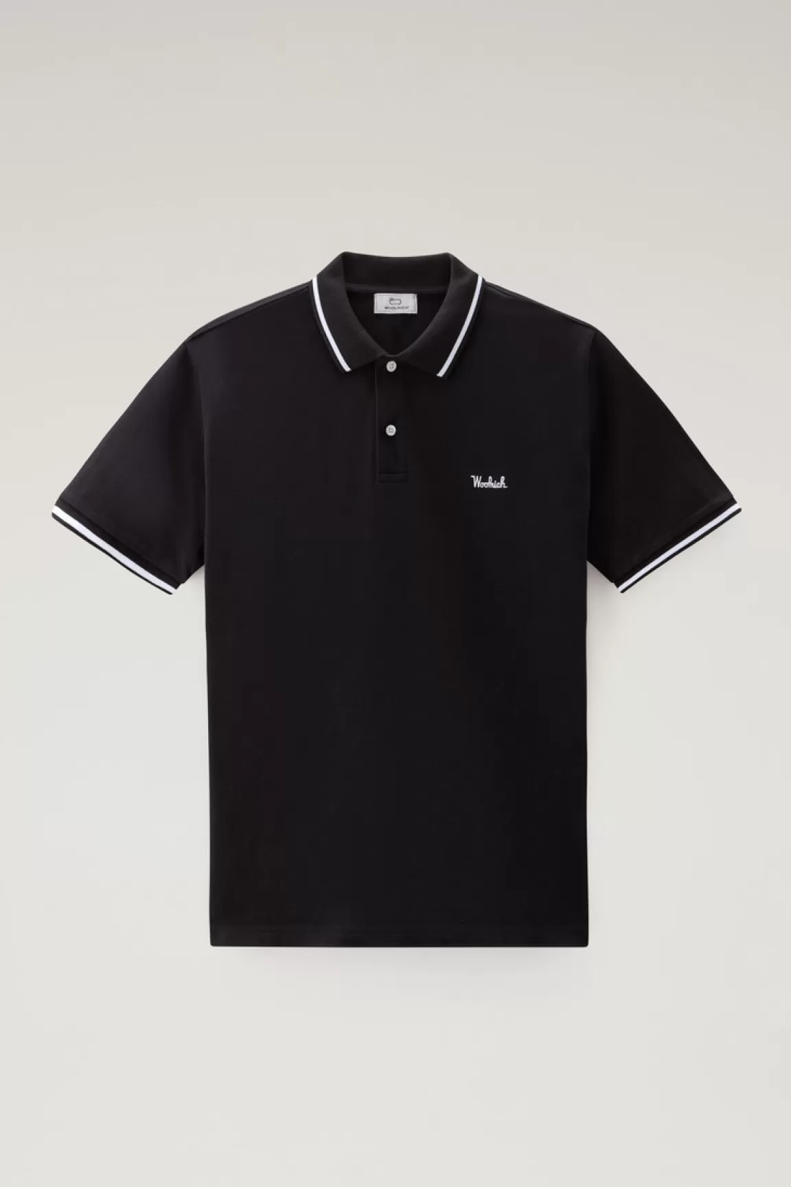 Uomo Woolrich Polo>Polo Monterey In Piquet Di Cotone Elasticizzato Con Bordi A Righe