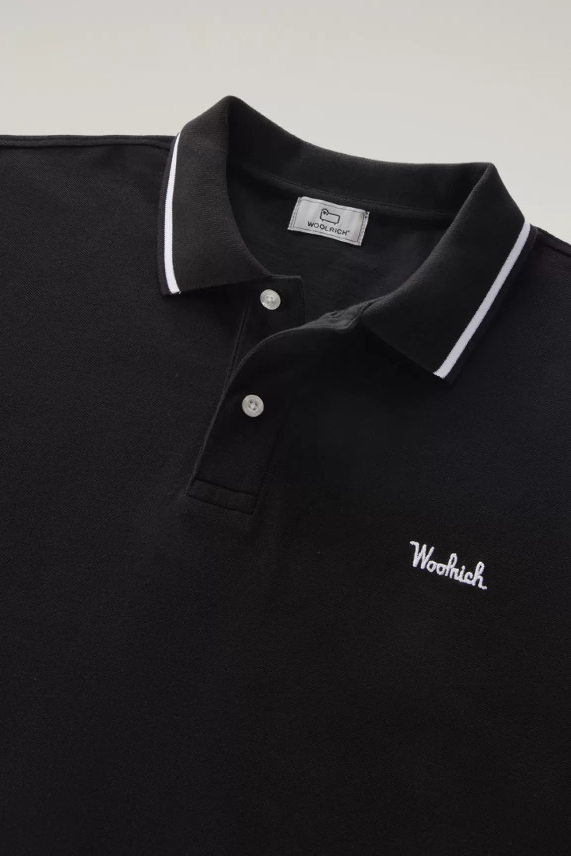 Uomo Woolrich Polo>Polo Monterey In Piquet Di Cotone Elasticizzato Con Bordi A Righe