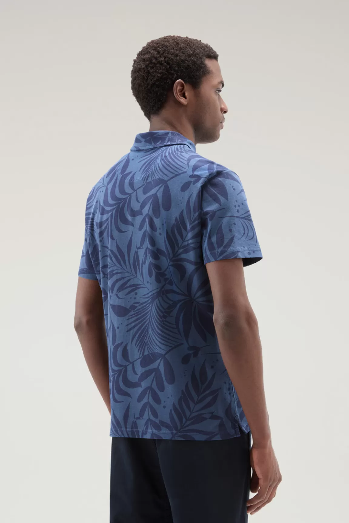 Uomo Woolrich Polo>Polo Tinta In Capo In Cotone Elasticizzato Con Stampa Tropical