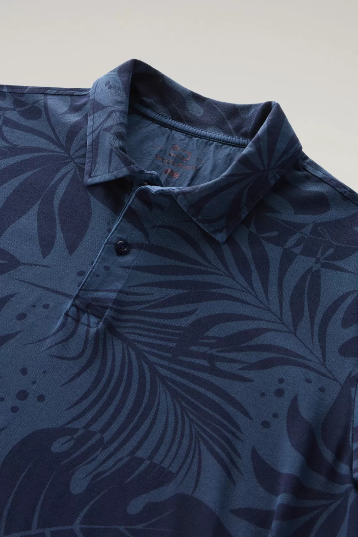 Uomo Woolrich Polo>Polo Tinta In Capo In Cotone Elasticizzato Con Stampa Tropical