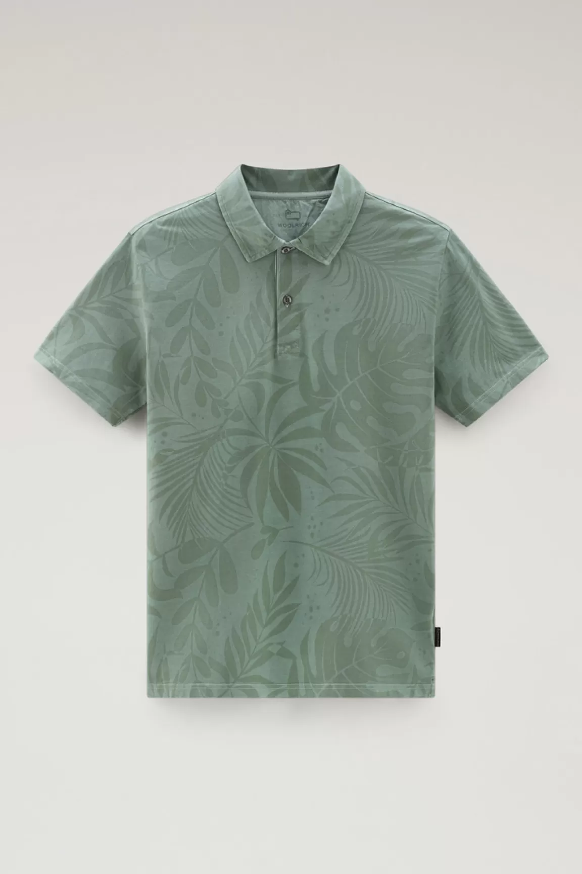 Uomo Woolrich Polo>Polo Tinta In Capo In Cotone Elasticizzato Con Stampa Tropical
