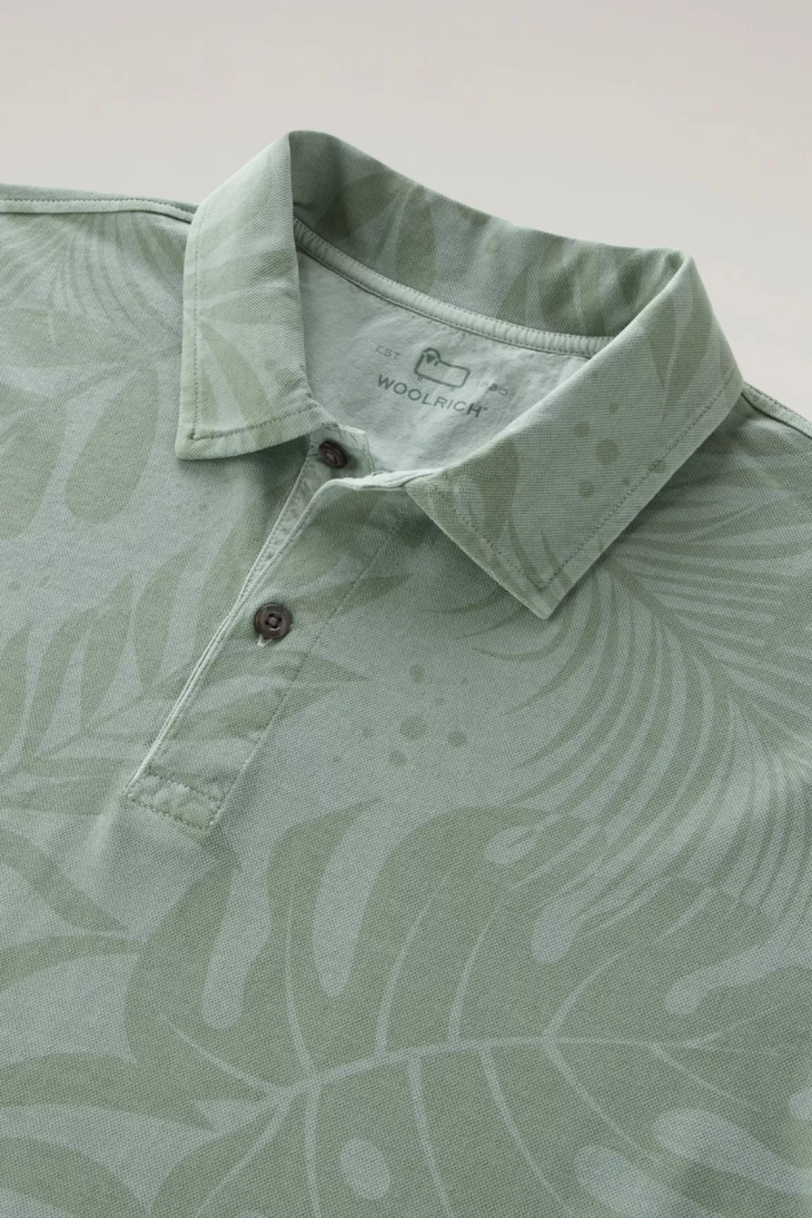 Uomo Woolrich Polo>Polo Tinta In Capo In Cotone Elasticizzato Con Stampa Tropical