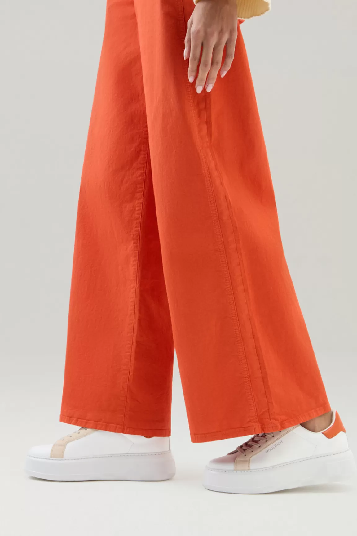 Donna Woolrich Sneakers>Sneakers Chunky Court In Pelle Con Dettagli A Contrasto