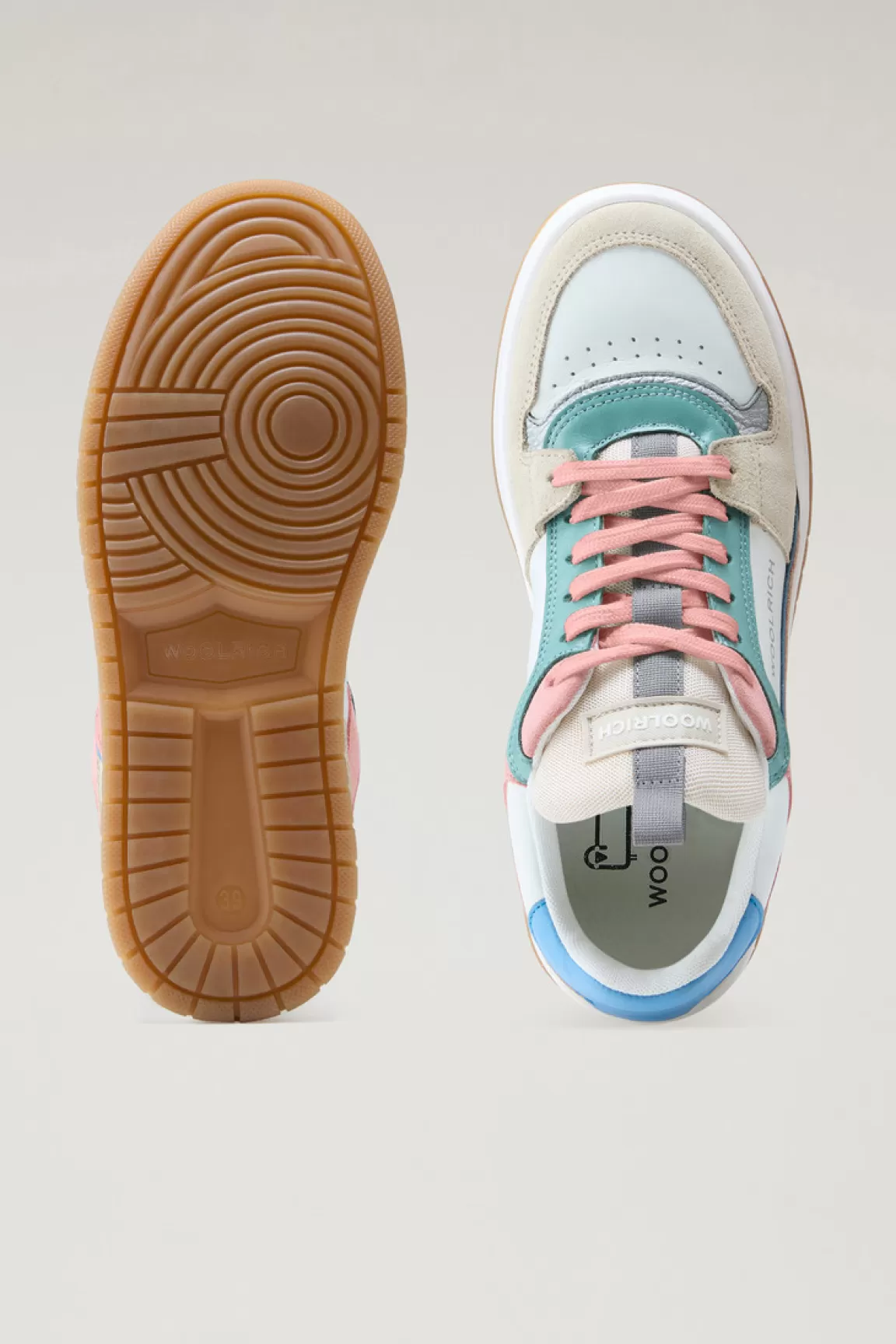 Donna Woolrich Sneakers>Sneakers Classic Basket Multicolor In Pelle Scamosciata