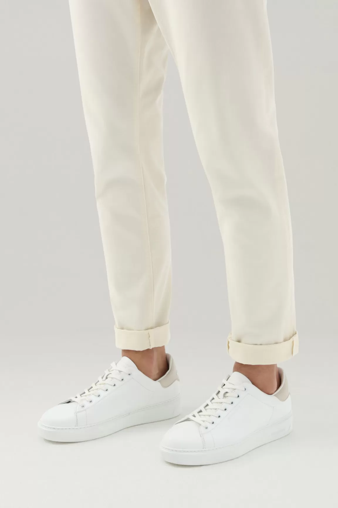 Uomo Woolrich Sneakers>Sneakers Classic Court In Pelle Con Dettagli A Contrasto