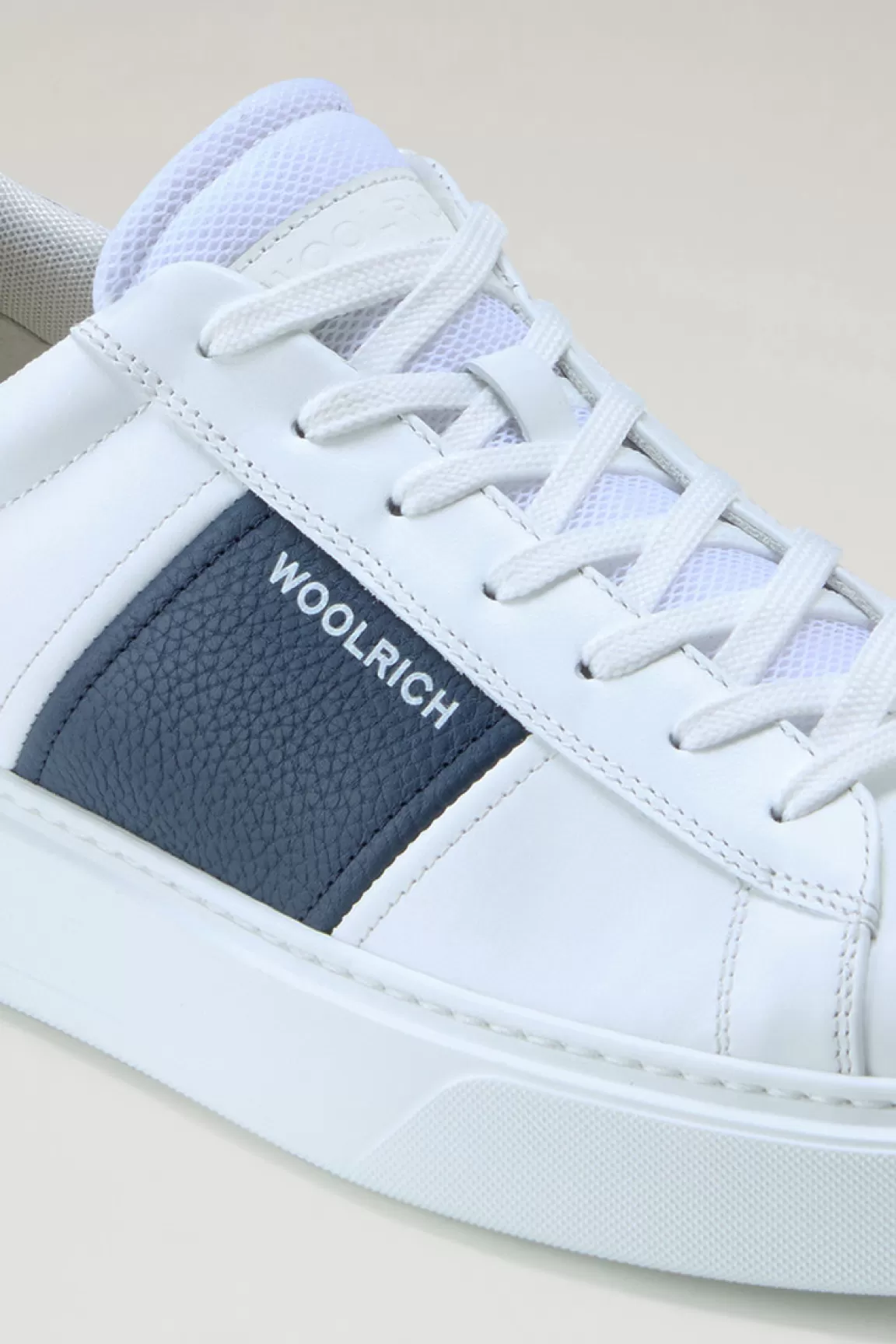 Uomo Woolrich Sneakers>Sneakers Classic Court In Pelle Con Dettagli A Contrasto